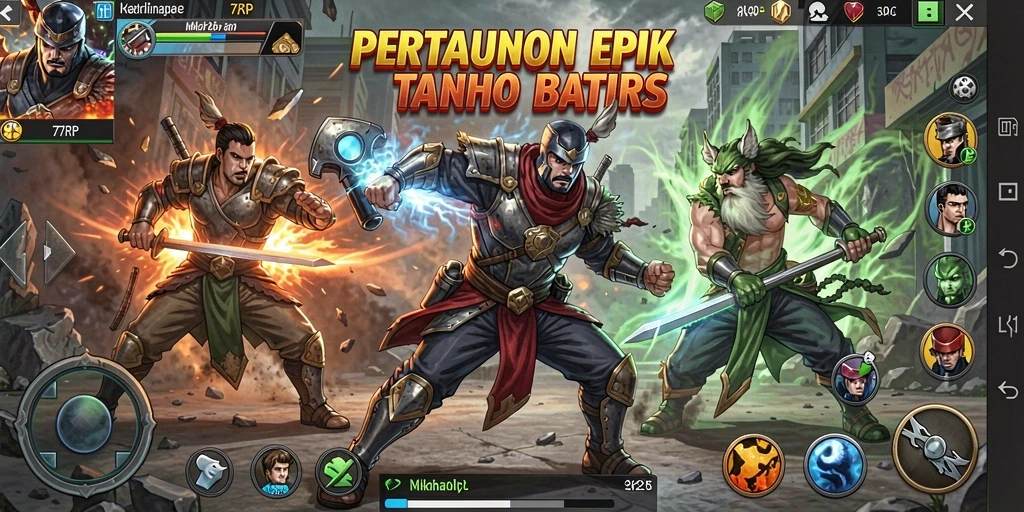 Tampilan gameplay menarik dari 77RP yang menunjukkan pertarungan seru.
