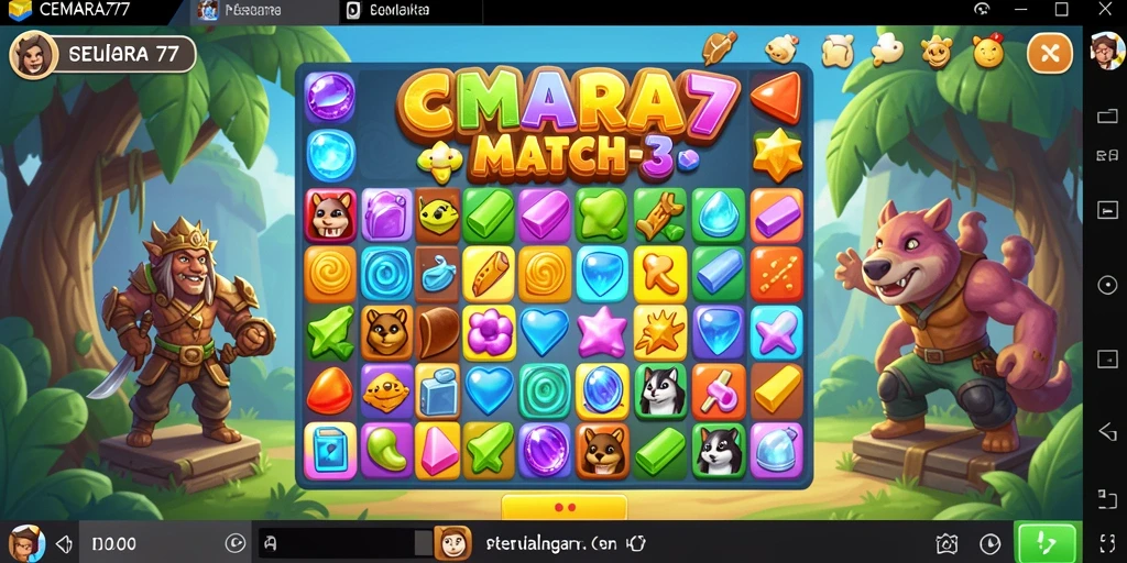 Tampilkan gameplay CEMARA77 yang seru dan menantang dalam Match-3.
