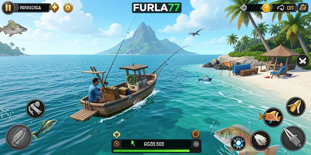 Tampilan gameplay memancing yang seru dan menantang di FURLA77.
