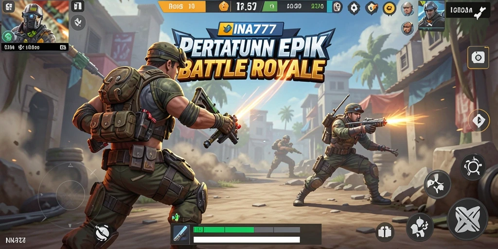 Tampilan gameplay <strong>INA777</strong> yang mendebarkan dan penuh aksi dalam pertarungan Battle Royale.
