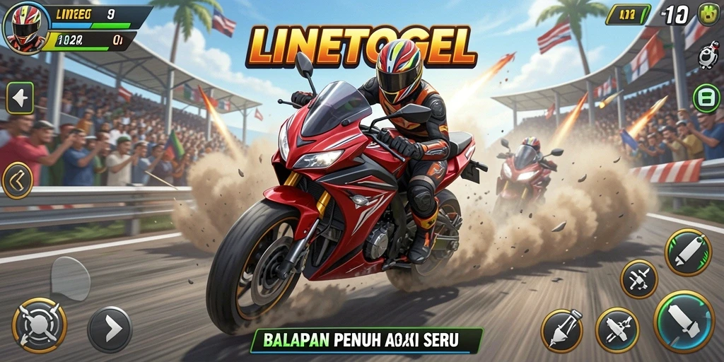 Gameplay seru dalam LINETOGEL dengan aksi balapan cepat.