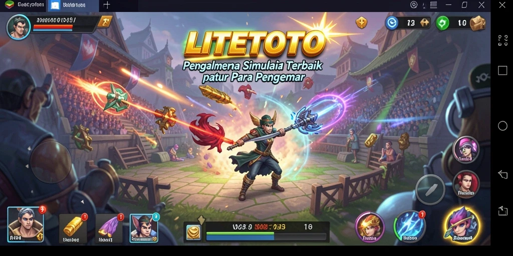 Tampilan gameplay LITETOTO dengan elemen simulasi yang menarik.