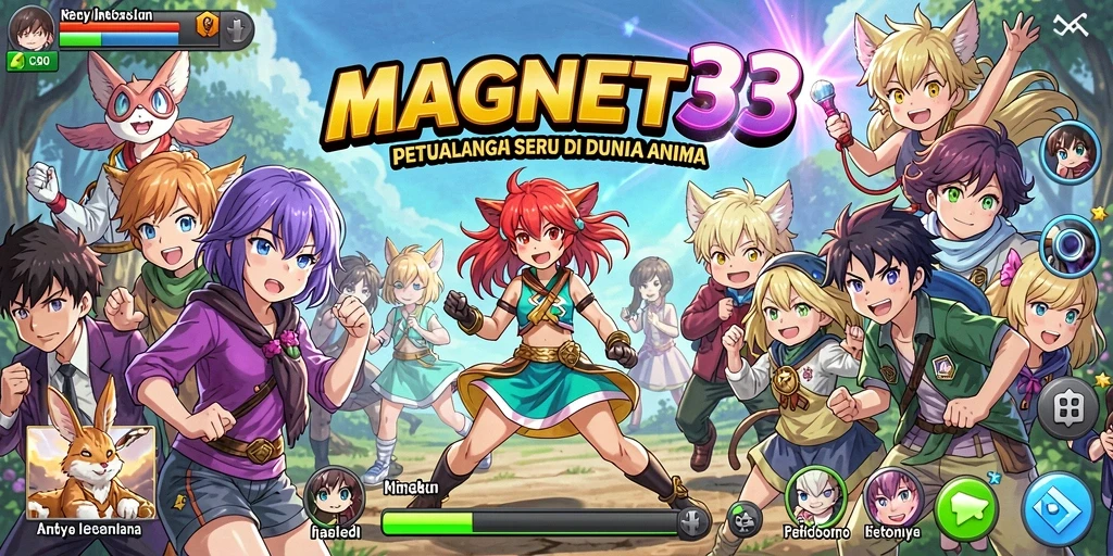 Screenshot menunjukkan pertarungan epik dalam game Anime MAGNET33.