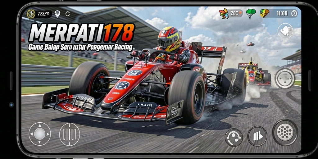 Gameplay MERPATI178 menunjukkan aksi balapan yang mendebarkan.