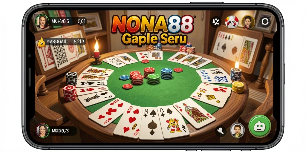 Tampilan menarik dari gameplay Gaple di NONA88.