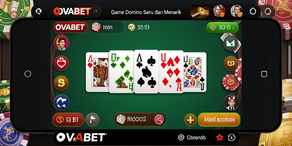 Screenshot game OVABET yang menampilkan gameplay seru permainan Domino.