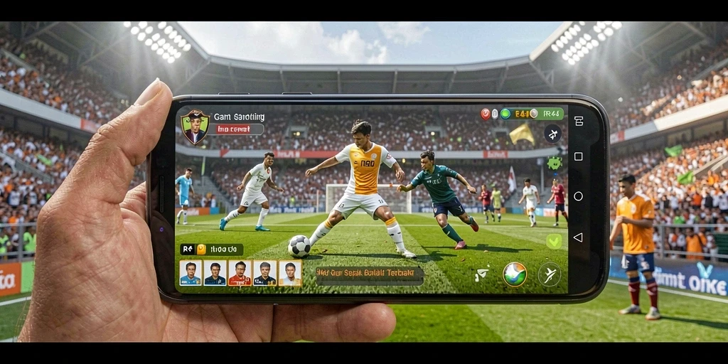 Tampilan screenshot RR44 menampilkan aksi gameplay sepak bola yang mendebarkan.